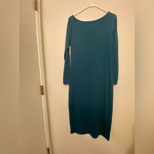 Wild Fable long sleeve scoop neck midi dress dark teal modal blend women’s L